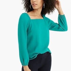 J.Crew 365 Crepe Blouse Womens Size 8 Green